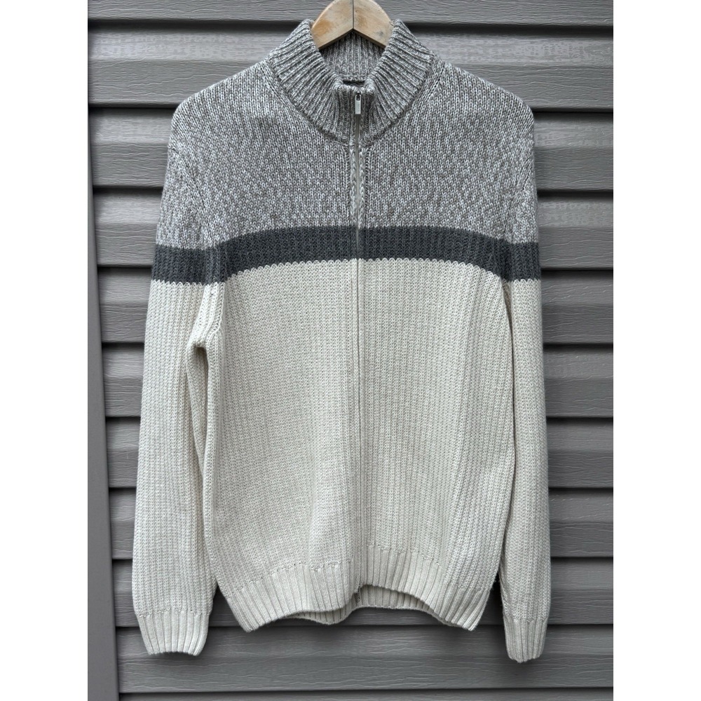 Boggi Milano Full Zip Up Sweater Men's wool Cashmere Blend Large jumper